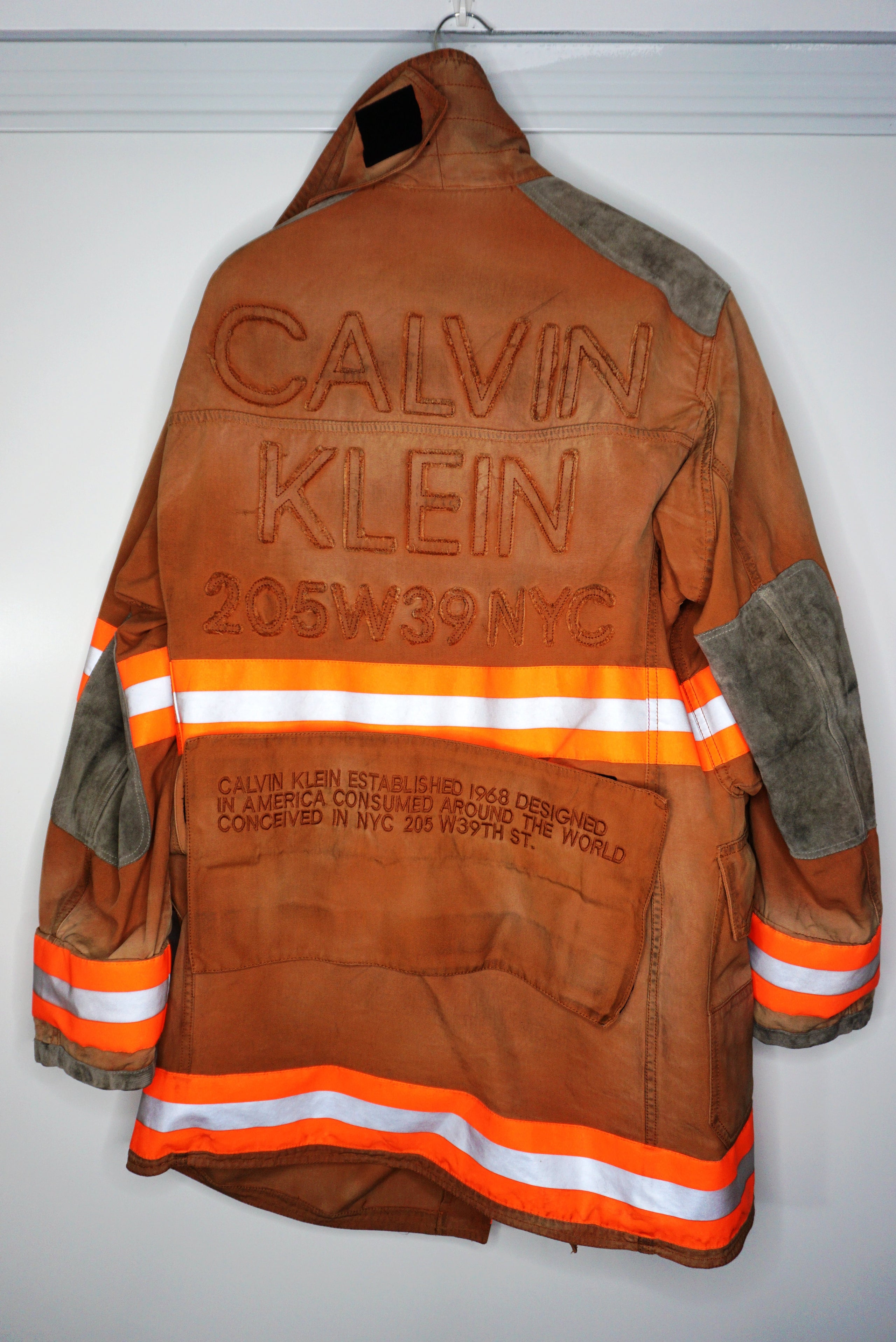 AW18 CALVIN KLEIN 205W39NYC FIREMAN COAT JACKET ORANGE M SOLD | CALIF